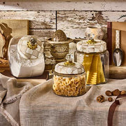 MacKenzie-Childs Canister Mocha Check Large Kitchen Canister