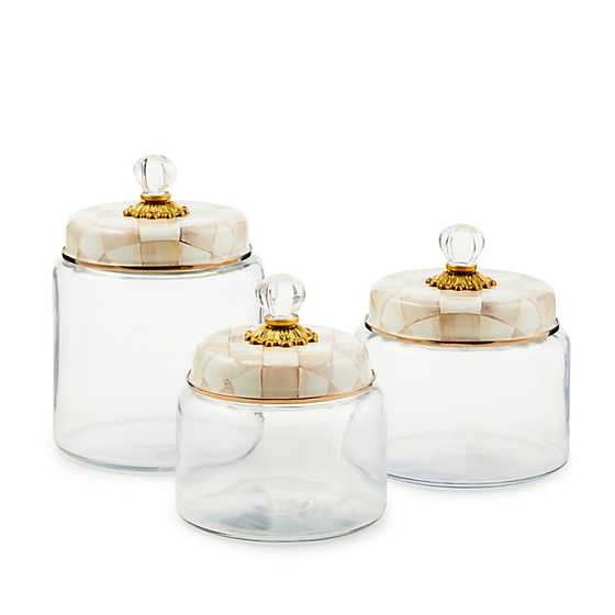 MacKenzie-Childs Canister Mocha Check Large Kitchen Canister