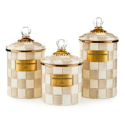 MacKenzie-Childs Canister Mocha Check Medium Canister