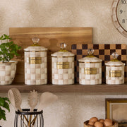 MacKenzie-Childs Canister Mocha Check Medium Canister