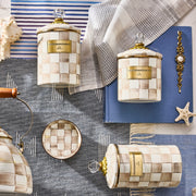 MacKenzie-Childs Canister Mocha Check Medium Canister