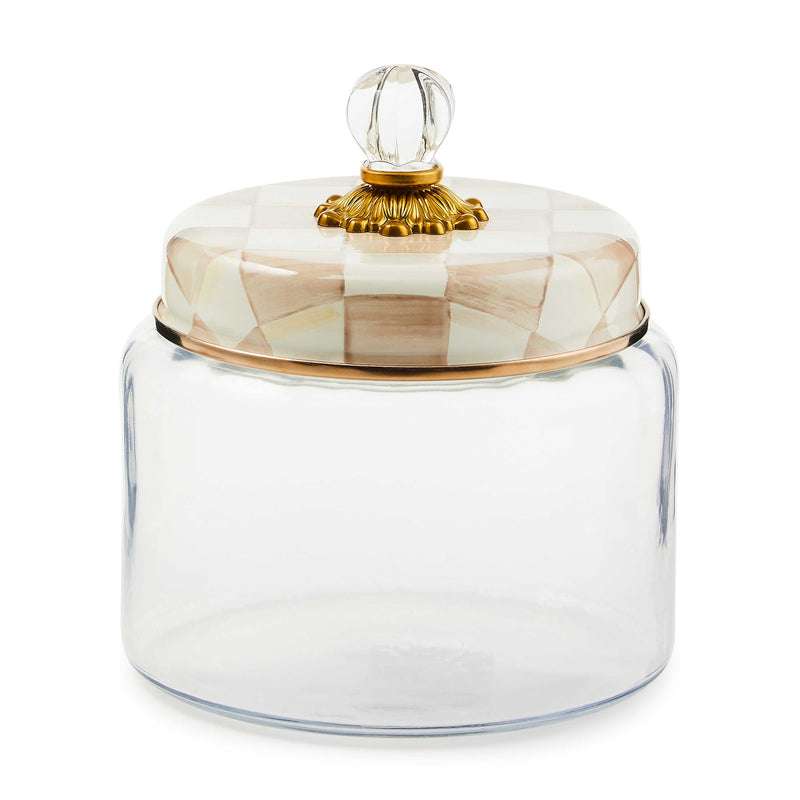 MacKenzie-Childs Canister Mocha Check Medium Kitchen Canister