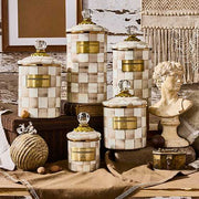MacKenzie-Childs Canister Mocha Check Mini Canister