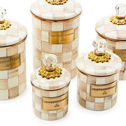 MacKenzie-Childs Canister Mocha Check Mini Canister