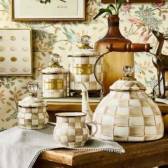 MacKenzie-Childs Canister Mocha Check Mini Canister