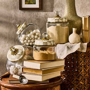 MacKenzie-Childs Canister Mocha Check Small Kitchen Canister