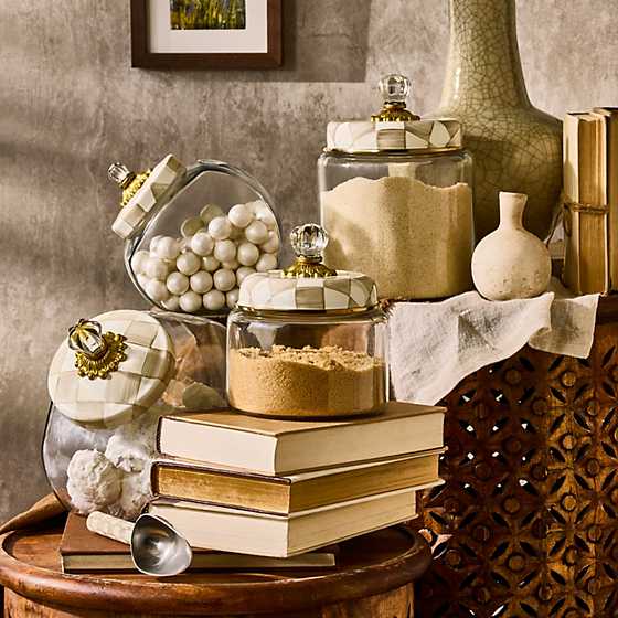 MacKenzie-Childs Canister Mocha Check Small Kitchen Canister