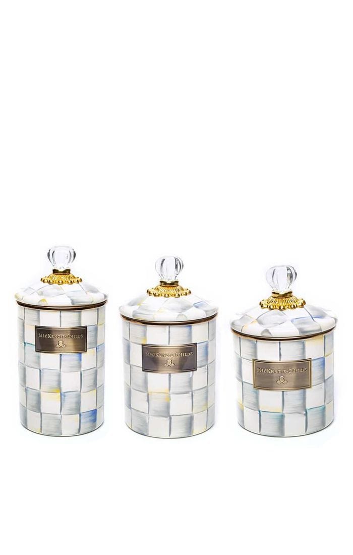 MacKenzie-Childs Canister Sterling Check Canisters - set of 3