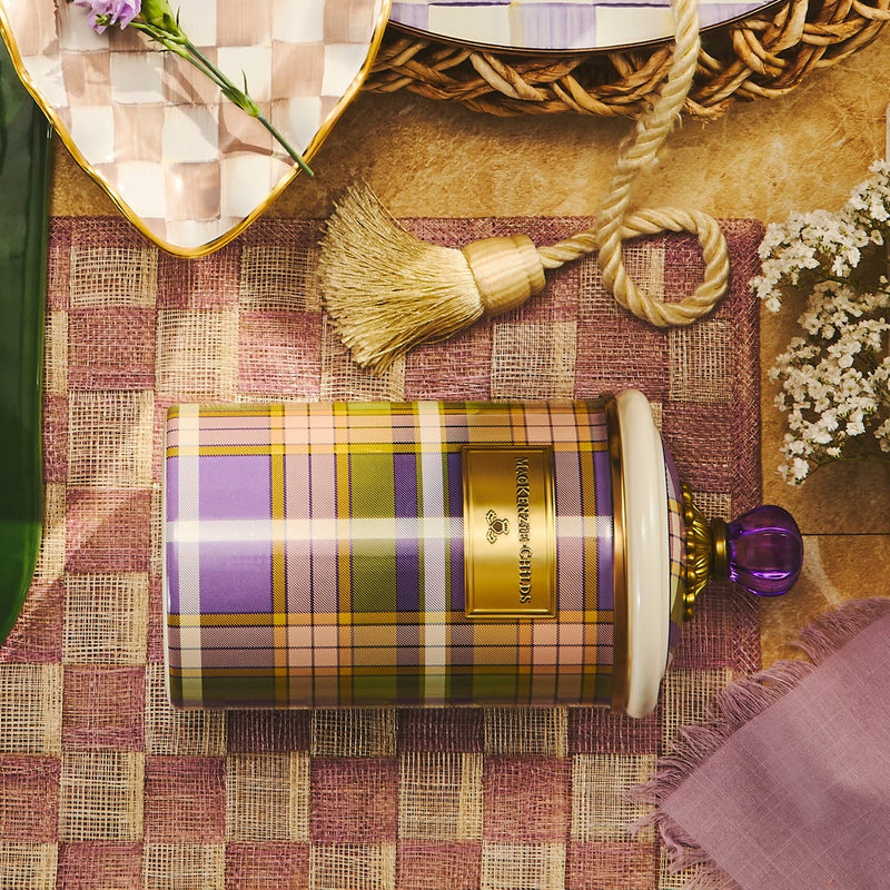 MacKenzie-Childs Canister Tartan Violet Large Canister