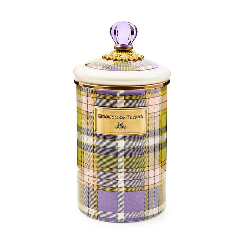 MacKenzie-Childs Canister Tartan Violet Large Canister