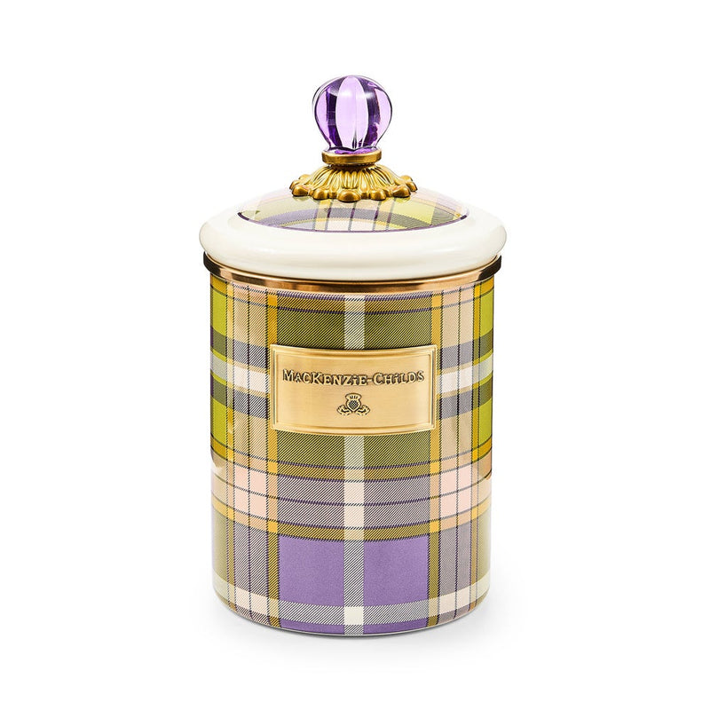 MacKenzie-Childs Canister Tartan Violet Medium Canister