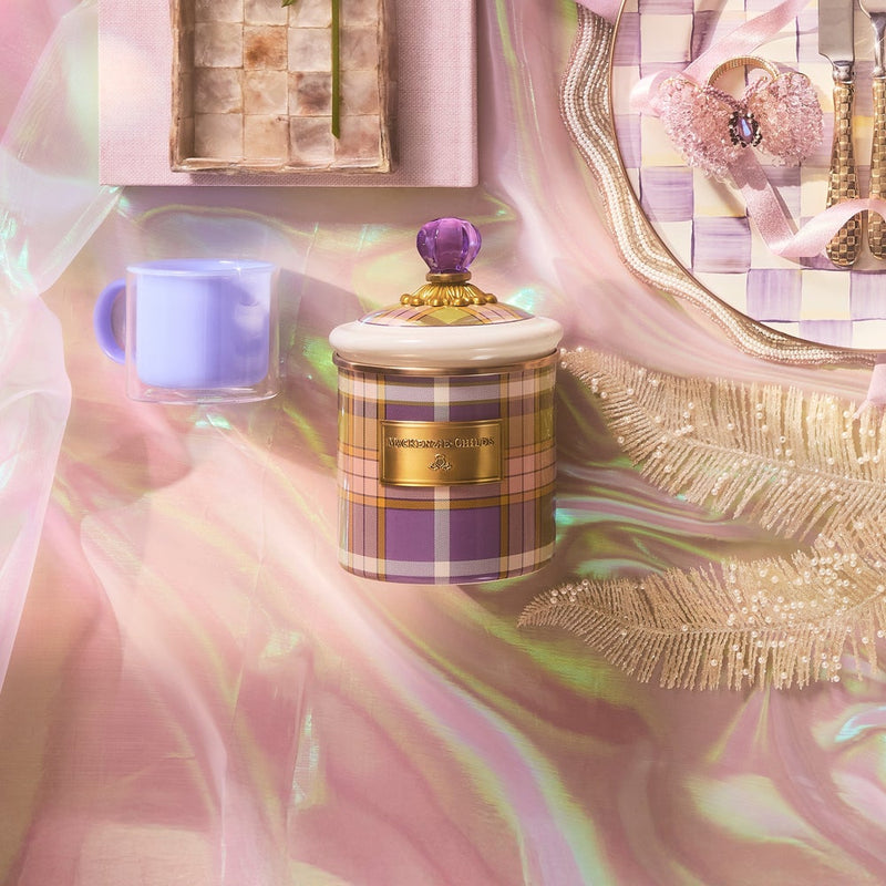 MacKenzie-Childs Canister Tartan Violet Small Canister