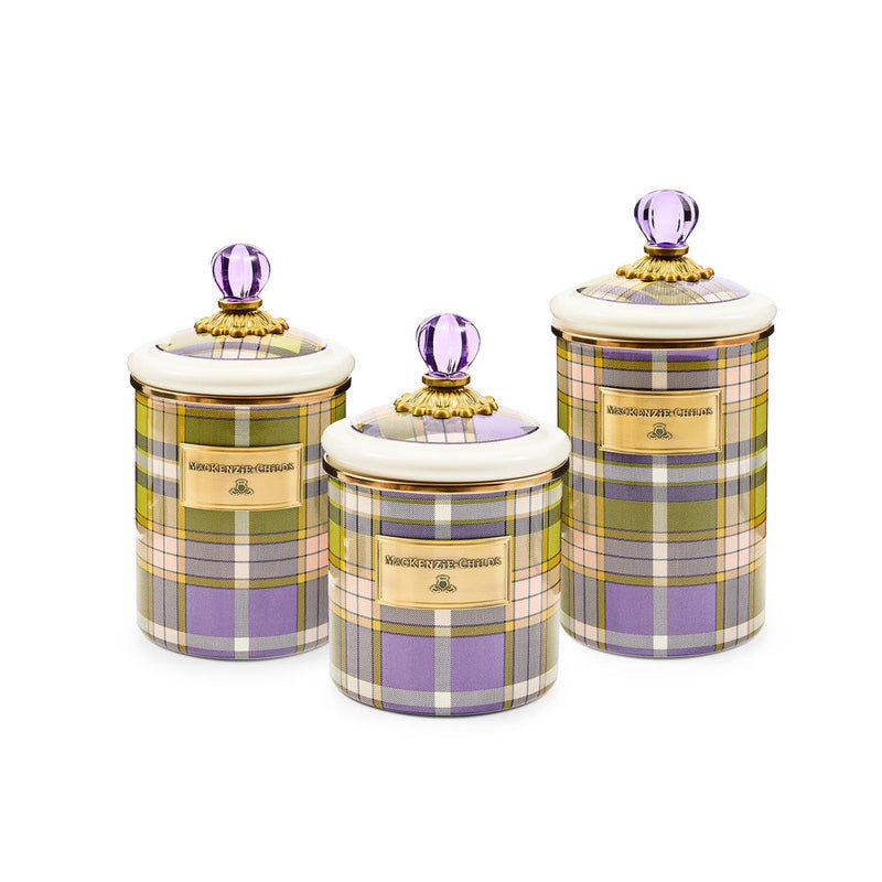 MacKenzie-Childs Canister Tartan Violet Small Canister