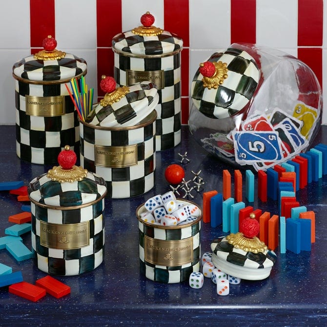 MacKenzie-Childs Canisters Courtly Check Enamel Canister - Mini