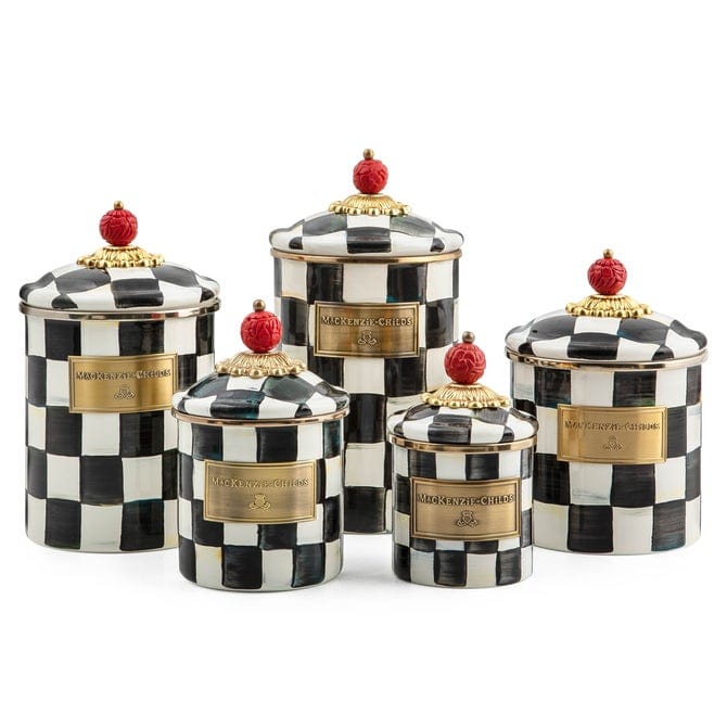 MacKenzie-Childs Canisters Courtly Check Enamel Canister - Mini