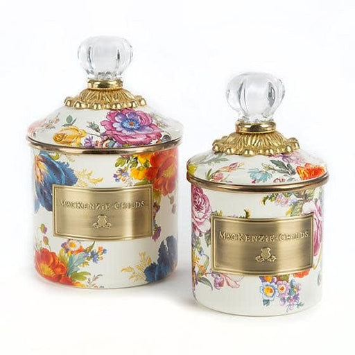 MacKenzie-Childs Canisters Flower Market Mini Canister - White