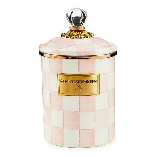 MacKenzie-Childs Canisters Rosy Check Enamel Canister - Medium