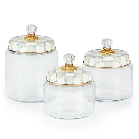 MacKenzie-Childs Canisters Sterling Check Kitchen Canister - Large