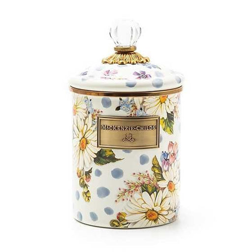 MacKenzie-Childs Canisters Wildflowers Enamel Medium Canister - blue