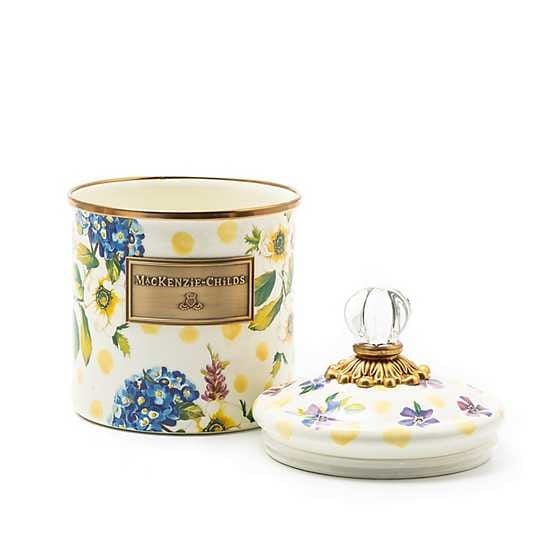 MacKenzie-Childs Canisters Wildflowers Enamel Small Canister - Yellow