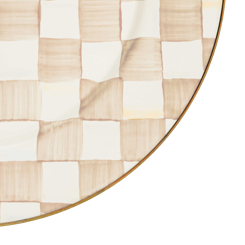 MacKenzie-Childs Charger Plates Mocha Check Charger/Plate