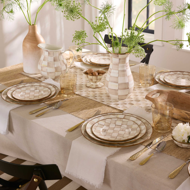 MacKenzie-Childs Charger Plates Mocha Check Charger/Plate
