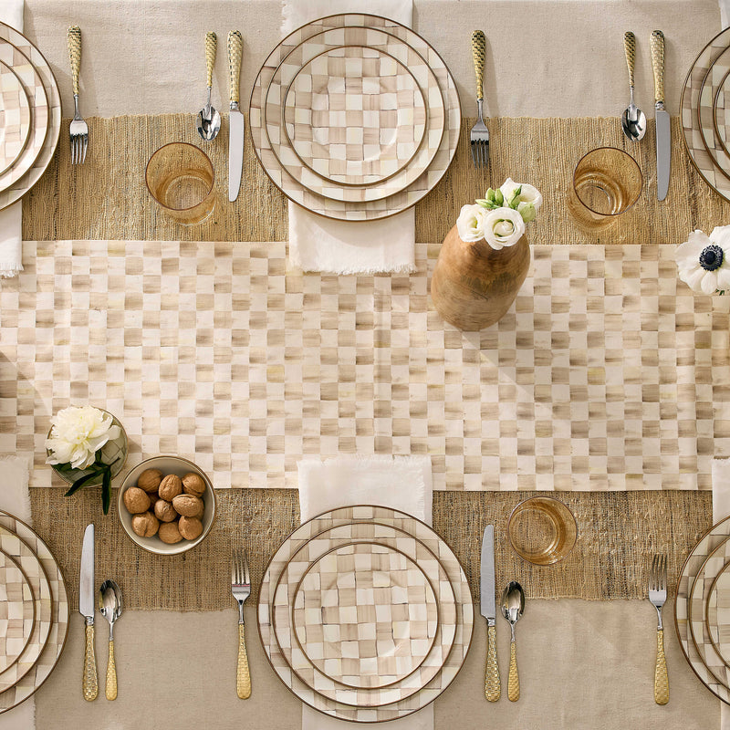 MacKenzie-Childs Charger Plates Mocha Check Charger/Plate