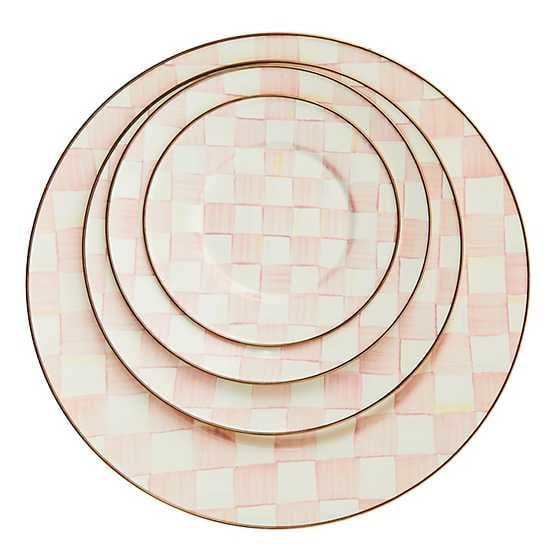 MacKenzie-Childs Charger Plates Rosy Check Enamel Charger