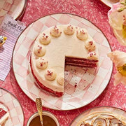 MacKenzie-Childs Charger Plates Rosy Check Enamel Charger