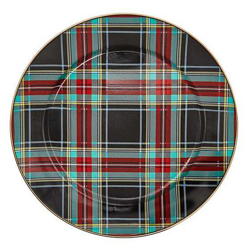 MacKenzie-Childs Charger Plates Tartan Black Charger