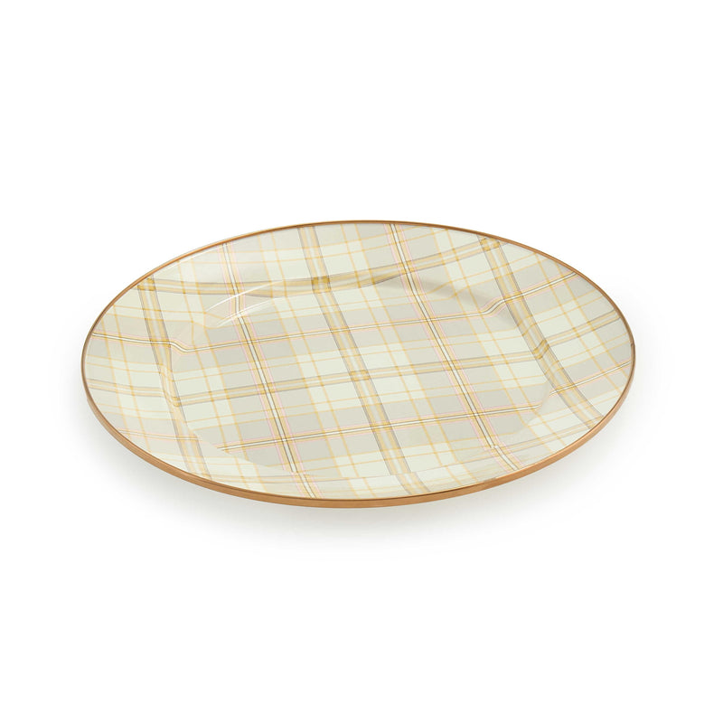 MacKenzie-Childs Charger Plates Tartan Latte Charger/Plate