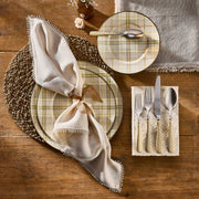 MacKenzie-Childs Charger Plates Tartan Latte Charger/Plate