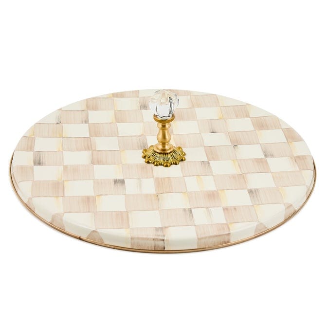 MacKenzie-Childs Cheese Board Mackenzie-Childs Mocha Check Cheese Course