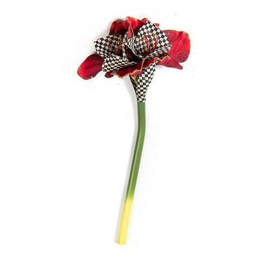 MacKenzie-Childs Christmas Courtly Check Glitter Amaryllis Stem