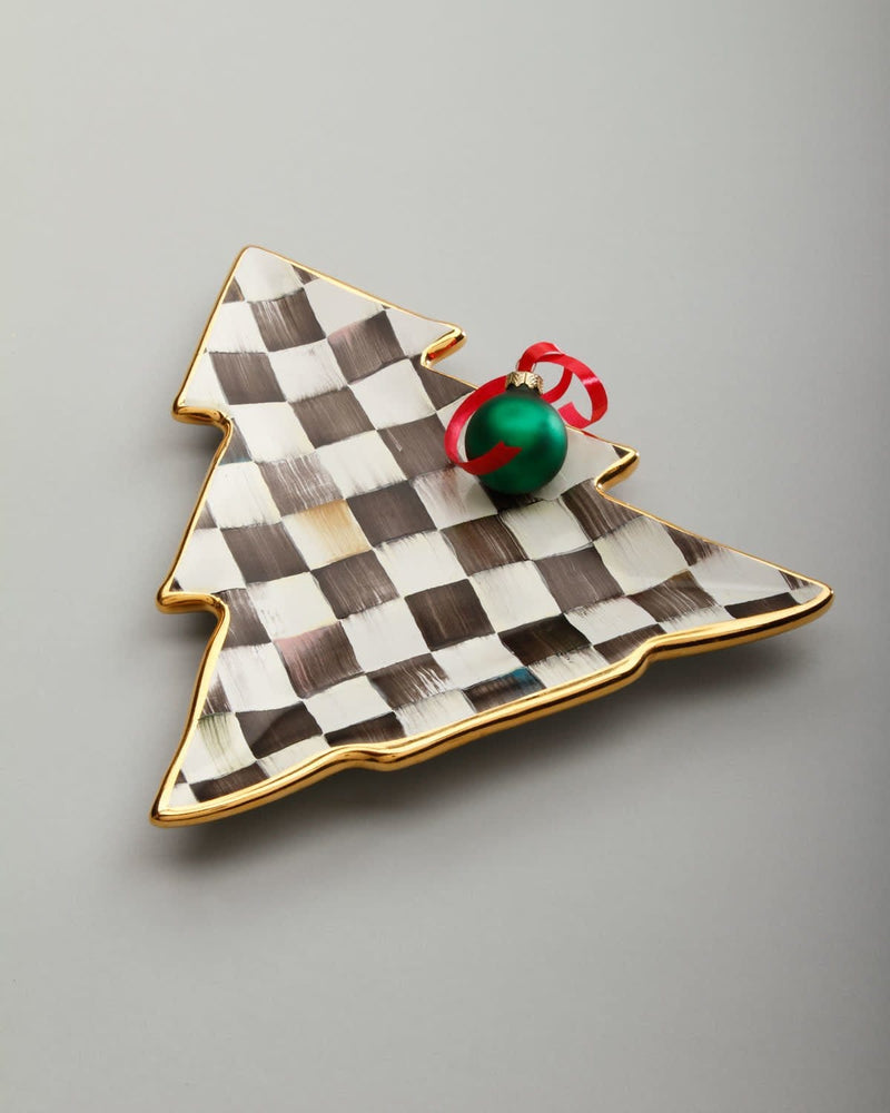 MacKenzie-Childs Christmas Courtly Check Tree Dish