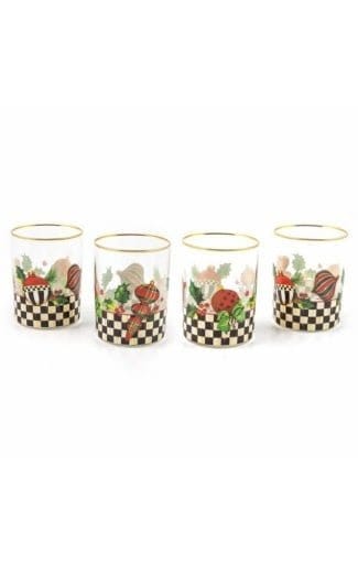 MacKenzie-Childs Christmas Deck the Halls Tumbler - Set of 4