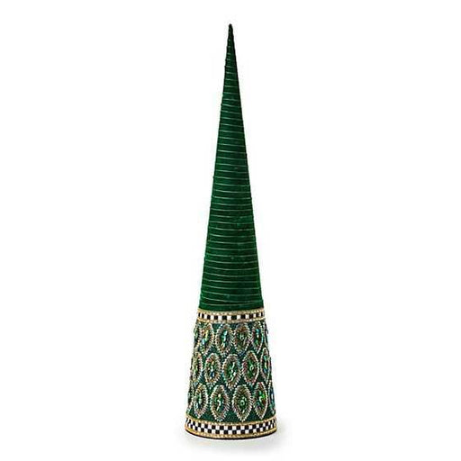 MacKenzie-Childs Christmas Emerald Luxe Large Beaded Cone Tree