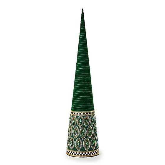 MacKenzie-Childs Christmas Emerald Luxe Large Beaded Cone Tree