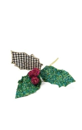 MacKenzie-Childs Christmas Granny Kitsch Encrusted Holly Pick