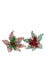 MacKenzie-Childs Christmas Granny Kitsch Poinsettia Clip - Set of 2