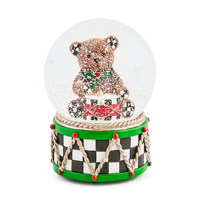 MacKenzie-Childs Christmas Holly Bear Snow Globe