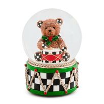 MacKenzie-Childs Christmas Holly Bear Snow Globe