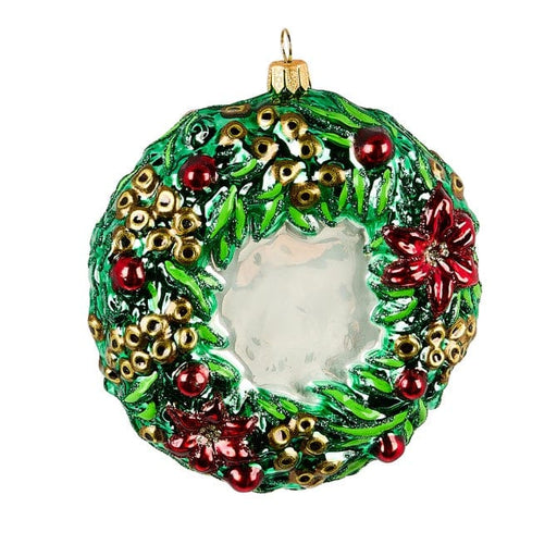 MacKenzie-Childs Christmas Mackenzie-Childs 2025 Christmas Holly Wreath Glass Ornament