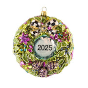 MacKenzie-Childs Christmas Mackenzie-Childs 2025 Floral Wreath Glass Ornament