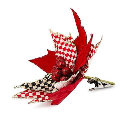 MacKenzie-Childs Christmas Mackenzie-Childs Check It Out Poinsettia Clip