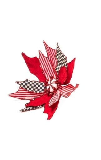 MacKenzie-Childs Christmas Peppermint Poinsettia Clip