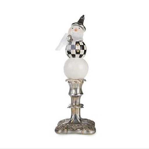 MacKenzie-Childs Christmas Vintage Silver Pedestal Snowman - Tall