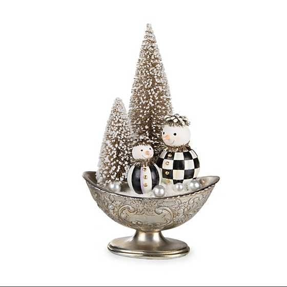 MacKenzie-Childs Christmas Vintage Silver Snowmen Arrangement