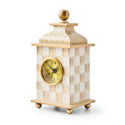 MacKenzie-Childs cloc Mocha Check Desk Clock