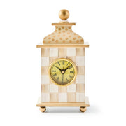 MacKenzie-Childs cloc Mocha Check Desk Clock